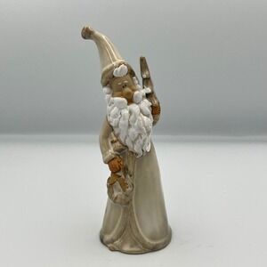 Santa Gnome Figurine with Christmas Tree Ceramic Holiday Decor Vintage